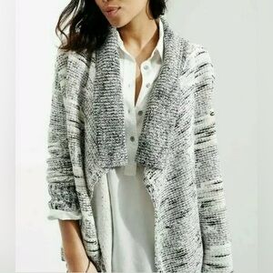 Lou & Grey New Cardigan Gray Oversized Open Wool Blend Sweater Size L